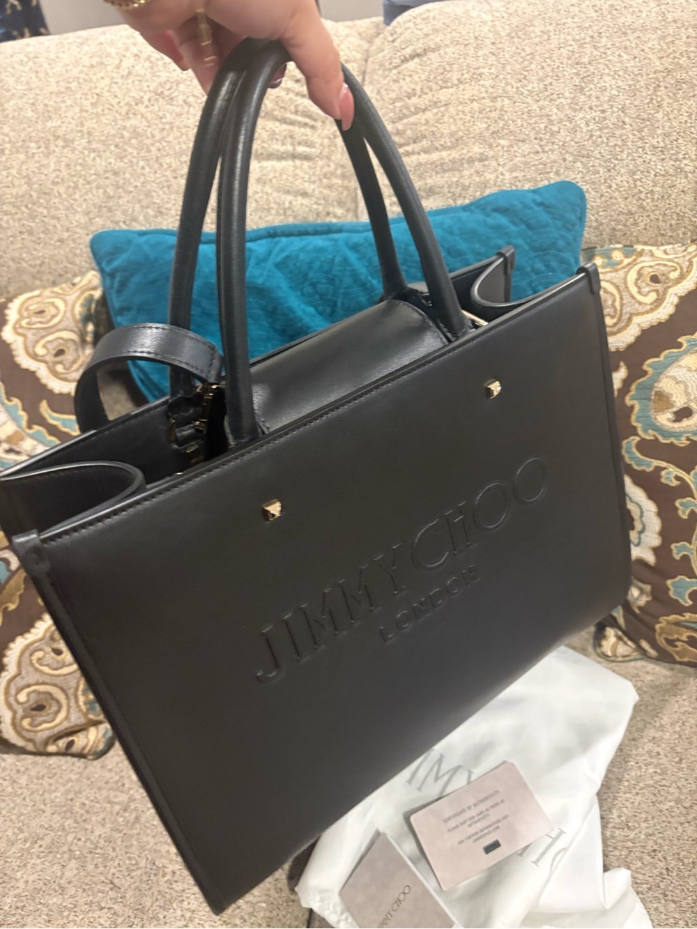 Jimmy Choo Black calf leather avenue bag with strap
